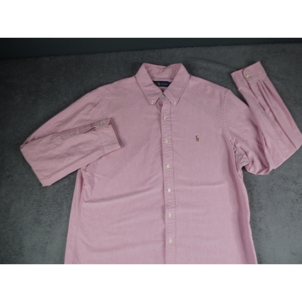 Ralph Lauren Mens XL Pink Oxford Button Down Shirt Long Sleeve Pony Logo Cotton
